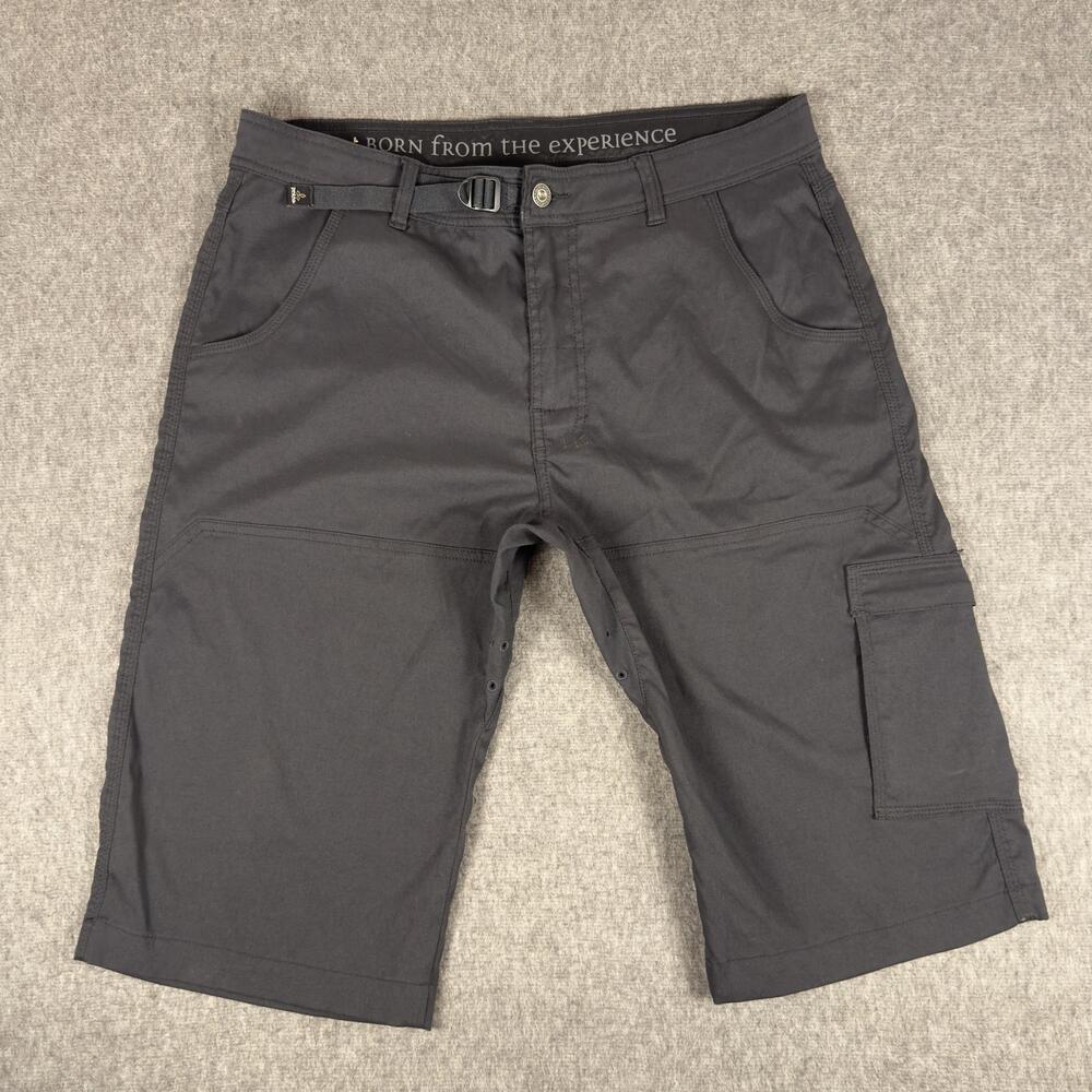 PrAna Zion Shorts Mens Large Gray Hiking 12 Inch Inseam Cargo Stretch M4ST32111